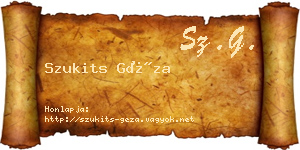 Szukits Géza névjegykártya